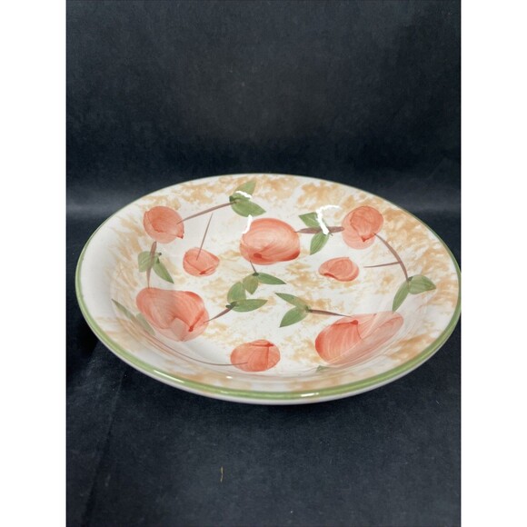 Vintage 8.5" Soup Cereal Bowl Hand Painted Pink Peach Pattern EUC Rare - Picture 3 of 7